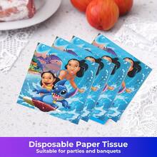 Lilo & Stitch Disposable Party Tableware Set, Cartoon Character Printed Thick Paper Plates, Bowls, Napkins, Bulk Packaging, Suitable For Birthday Party, Hawaiian Theme Gathering, Tropical Party Supplies - Multicolor - View 9