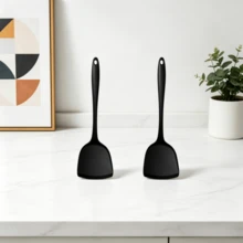 Spatule en silicone pour crêpes, compatible avec les poêles anti-adhésives, résistante à la chaleur, ne se décolore pas, anti-brûlure, avec trou de suspension, options multicolores - Multicolore - Voir 17