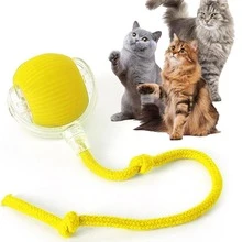 Goosheep 2026 New Pack Cat Ball Kitten Toys For Indoor Interactive Kitty Ball Toy Speedy Tail 360° Automatic Rolling For Dog, Cat(Red Grey) - Yellow - View 12
