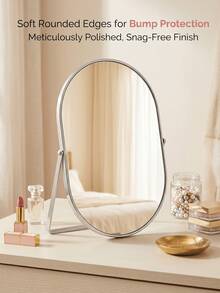 1pc High Definition Desktop Makeup Mirror, Distortion-Free Vanity Mirror With Adjustable Metal Stand, Large Size Desktop Makeup Mirror Suitable For Makeup, Skincare And Hairstyle Design, Bedroom, Bathroom, Dormitory And Office Vanity Mirror - Multicolor - View 7