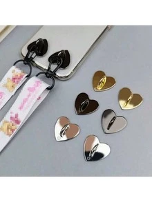 2pcs DIY Cell Phone Strap Heart Shaped Ring Buckle - Gold - View 5