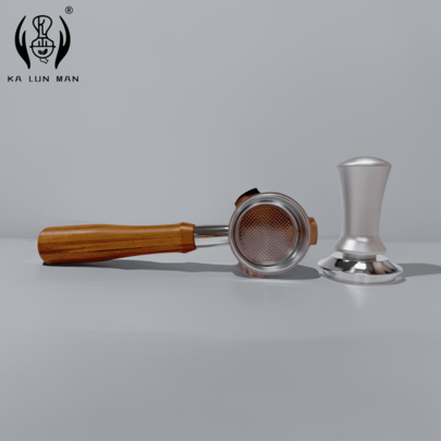 1pc Espresso Portafilter Handle/Bottomless/304 Stainless Steel/3-Lug/51mm Inner Diameter/Natural Rosewood, Compatible With Donlim 51mm 3-Lug Series Models, More Details In Images Or Consult Customer Service; Tamper, With Spring, Adjustable Pressure, 304 Stainless Steel Base, 51mm Diameter. Need To Be Purchased Separately