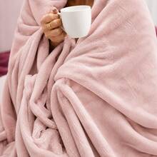 Microfiber Blanket Double And Queen Size Anti-Allergic Soft Extra Soft Flannel - 乾枯玫瑰色 - 查看 2