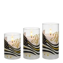 1/2/3pcs Flameless Candle Lights With Remote Control/Timer, Battery Operated, Warm Light Candle Lamps, Suitable For Table Centerpiece Decoration, Perfect For US Independence Day And Holiday Atmosphere Decor - Transparent - View 11