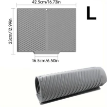 Silicone Dish Drying Mat , Non-Slip Drain Pad With Built-In Drain, Quick-Drying Mat For Pots, Pans, And Cutlery, Countertop Protector. Kitchen Essential - Multicolor - View 13