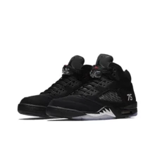 Nike Jordan Air Jordan 5 "PSG" OG, No. 75 Embroidered Paris Saint-Germain High-Top Retro Basketball Shoes, Men's, Coal Black - AV9175-001 - 查看 3