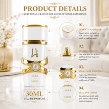 Lattafa Yara White EDP 30ML Parfum pour femmes Longue tenue Floral Vanille Musc Fragrance - Doux - Voir 2