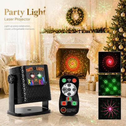 Fernbedienung Laser Projektionslicht, Disco Bühnenlicht, Multi-Szenen Partylicht, Stimmungslicht, Geburtstags-Projektionslicht, mit Fernbedienung, USB-Stecker, Familien-Party-Dekoration, Feiertagsgeschenke, Bühnenaufführung, kompakt und tragbar