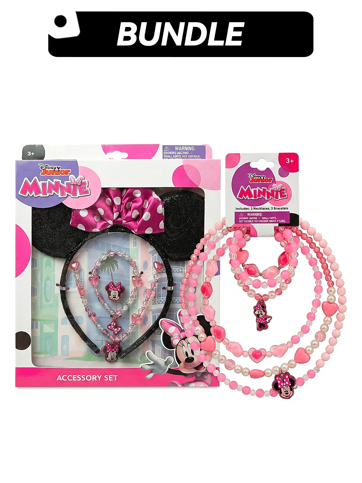 Bộ hộp đựng băng đô, vòng cổ và vòng tay Minnie Mouse của Disney gồm 3 món – Chất liệu bền chắc, dễ đeo, phụ kiện hóa trang, trang sức trẻ em, quà tặng hoàn hảo cho trẻ em, quà tặng cho fan Minnie Mouse, quà sinh nhật và quà tặng kỳ nghỉ. - Nhiều màu - Xem 1
