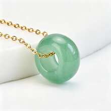 1件天然石甜甜圈吊墜項鍊，彩色頸鍊配不鏽鋼鏈條，適合音樂節與派對 - 大孔珠 - 查看 11