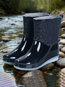 女士果冻防滑加厚雨靴，夏季户外塑料防水鞋，短款耐用雨靴 - A - 查看 11