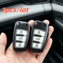 2pcs Car Key Case Covers For Audi A2 A3 A4 A6 A6L A8 Q7 TT, Fits The Car Key Shown Only - Multicolor - View 6