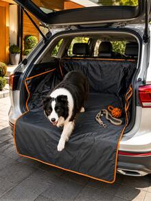 Waterproof Dog Car Cargo Liner, Non-Slip Pet Trunk Cover Protector, Suitable For SUV, Sedan, Truck, Scratch-Resistant Washable Trunk Mat With Storage Pockets And Side Flaps, Heavy Duty Pet Hammock, 2 Styles Available: Quilted Storage And Slim Black/Orange - Multicolor - View 3