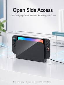 适用于Switch2 (2025)/Switch OLED/Switch NS主机底座的透明亚克力防尘保护盖，一体式未安装桌面收纳展示盖，防尘防溅，侧边开口方便充电线连接，高清透明贴纸装饰，游戏主机底座保护配件，仅包含防尘盖，不包含主机、底座和手柄，Switch第二代游戏配件，可定制DIY图案，边缘光滑 - 彩色 - 查看 5
