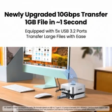 UGREEN [Desktop Savior] Mac Mini Dedicated M.2 SSD Expansion Dock, Perfectly Compatible With M4/M4 Pro Upgrade And Expansion + Height Increase Stand In One, USB 3.2 High-Speed Read And Write. - View 5