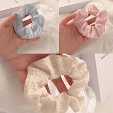 4入甜美鬱金香花刺繡髮圈，時尚髮帶、髮髻固定圈，高彈性髮飾 - 髮圈 - 查看 13