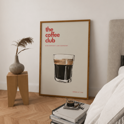 1 tấm tranh canvas chủ đề Câu lạc bộ Cà phê - Nghệ thuật trang trí cổ điển, chủ đề hoạt hình hiện đại, thích hợp cho phòng khách, phòng ngủ, phòng làm việc tại nhà, nhà bếp, phòng tắm, tranh treo tường canvas, không khung.