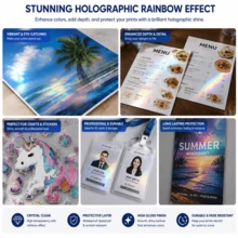 Self-Adhesive Rainbow Stickers, Holographic Vinyl Stickers For DIY Crafts, Applicable To Paper, Photos, Cards, Bottles, Phone Cases And Other Items, Adding Dazzling Luster To Your Creative Works - B - View 3
