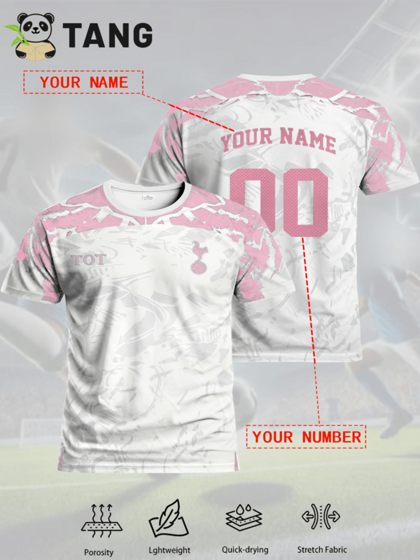 Customized Tottenham Hotspur Football Jersey For Men, Personalized With Name & Number, Comfortable Round Neck Sports Shirt, Soft & Lightweight Football Tee, Suitable For Football Training, Casual Wear, And Gift