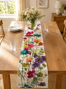 1/2pcs Colorful Watercolor Butterfly Table Runner And Placemat Set, Spring Country Style Restaurant Table Decoration, Suitable For Kitchen, Parties, Holidays And Everyday Use, Bohemian Home Decor. - Multicolor - View 12