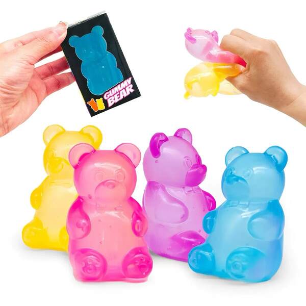 Juguete de estrés en forma de oso de peluche de malvavisco, juguete creativo para aliviar el estrés