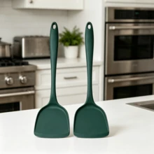 Spatule en silicone pour crêpes, compatible avec les poêles anti-adhésives, résistante à la chaleur, ne se décolore pas, anti-brûlure, avec trou de suspension, options multicolores - Multicolore - Voir 18