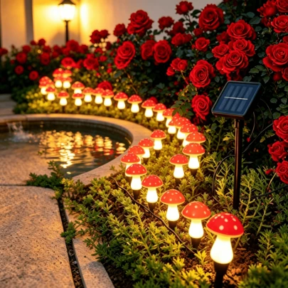 1-To-Many Solar Powered Mushroom Lawn Lights, Outdoor Garden Decor Atmosphere Lights, Automatically Lights Up At Night Without Electricity, Outdoor Solar Mushroom Lights, Holiday Decor Lights, Creative Gift