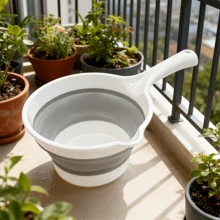 2pcs Foldable Water Bucket/Scoop/Dipper - Portable Collapsible Plastic Mini Watering Bucket/Scoop, Suitable For Kitchen, Bathroom, Car Washing, Fishing, Gardening - Lightweight & Space-Saving, Suitable For Camping, Boats, RVs - Multipurpose Water Dipper (Easy To Store) - Large Capacity - View 6