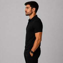 Men's Trucker Polo Shirt With Polo Collar - Negro - Ver 3