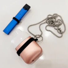 1件銀色防丟防護鏈條掛繩，附4件不同尺寸矽膠環，適用於各種電子煙裝置，不含電子煙 - 彩色 - 查看 5