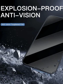 3pcs Privacy Tempered Glass Screen Protector, High Definition Transparent, Anti-Fingerprint, Bubble-Free, Compatible With Phone Cases For IPhone 17, 16, 15, 14, 13, 12, 11 Pro Max, 17e, 16e, XR, XS Max, SE2, SE3, 8, 7, 6 Plus - Black - View 5