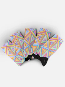 Calzini da uomo con stampa 360° - Calzini streetwear, geometrici, a diamante, triangolari, con animali, colorati, hip hop, adatti per uso quotidiano, vacanze & occasioni di festa - Multicolore - Visualizzare 4