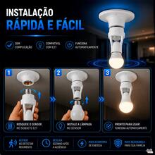 Soquete E27 com Sensor de Presença Infravermelho para Garagem Corredor Escada e Hall - kit 1 - Visão 4