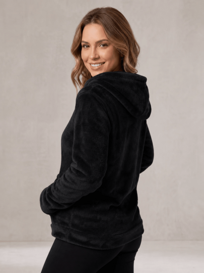 Blusa de Frio Feminina Peluciada com Capuz – Conforto e Elegância Casual