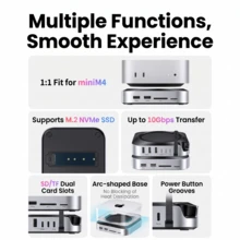 UGREEN [Desktop Savior] Mac Mini Dedicated M.2 SSD Expansion Dock, Perfectly Compatible With M4/M4 Pro Upgrade And Expansion + Height Increase Stand In One, USB 3.2 High-Speed Read And Write. - View 4