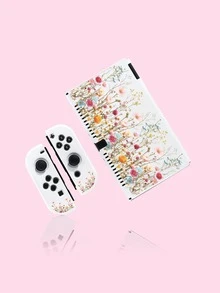Switch2 (2025) 游戏机配件，彩色菊花图案，兼容 Switch2/Switch OLED/Switch NS 的保护壳和收纳袋，保护您心爱的设备，也是送给 Switch 玩家的最佳礼物，情人节礼物 - 彩色 - 查看 6
