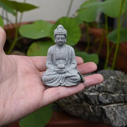 1件全新高品质小佛像，坐佛造型，禅意家居装饰，祈祷室摆件，宁静祥和摆件，苔藓微景观水族箱装饰，乔迁礼物，惊喜小礼物