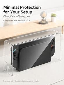 适用于Switch2 (2025)/Switch OLED/Switch NS主机底座的透明亚克力防尘保护盖，一体式未安装桌面收纳展示盖，防尘防溅，侧边开口方便充电线连接，高清透明贴纸装饰，游戏主机底座保护配件，仅包含防尘盖，不包含主机、底座和手柄，Switch第二代游戏配件，可定制DIY图案，边缘光滑 - 彩色 - 查看 8