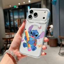 Disney Lilo & Stitch Phone Case - Backpack‑Wearing Stitch Holding Oversized Rainbow Pencil, Surrounded By Butterflies & Sparkles, White "Lilo & Stitch" Lettering, Cute School‑Style Art, Compatible With IPhone 17, 16, 15, 14, 13, 12, 11 Pro Series And Galaxy S22, S23, S24, S25 Models, Ideal For Students, Back‑To‑School Gifts. - Trong sáng - Xem 3
