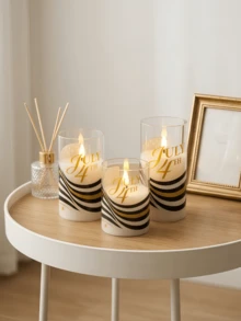 1/2/3pcs Flameless Candle Lights With Remote Control/Timer, Battery Operated, Warm Light Candle Lamps, Suitable For Table Centerpiece Decoration, Perfect For US Independence Day And Holiday Atmosphere Decor - Transparent - View 5