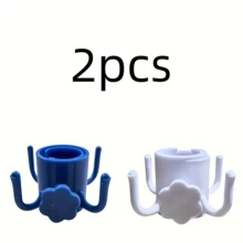 2入可調式4爪沙灘傘掛鉤 - 耐用ABS塑料,多色(藍/綠/白/橘) - 可穩固懸掛毛巾、相機、衣物和包包 - 適用於0.98-1.25英吋傘桿,沙灘使用首選,實用多功能掛鉤 - 彩色 - 查看 9