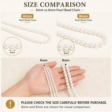 Faux Pearl Floral Garland Wedding Backdrop Decor, Pearl String Hanging Decoration Suitable For Engagement Party, Bridal Shower, Bachelor Party, Baby Shower, Tabletop Styling And DIY Party Decoration - View 9