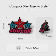 AFS Starcall Star Brooch, Y2K Aesthetic Enamel Pin, Lapel Pin For Daily Outfits - Red, Blue, and Black - View 6