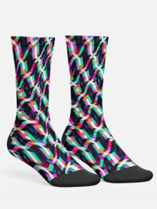 Kaos Kaki Pria Bermotif 360° Keren - Kaos Kaki Gaya Jalanan, Geometris, Berlian, Segitiga, Hewan, Warna-warni, Hip Hop, Cocok untuk Sehari-hari, Liburan & Pesta - MultiWarna - View 2
