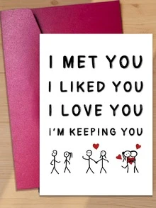1/2pcs "I Love You, Love You, Cherish You" Anniversary And Love Celebration Greeting Cards - A - View 1