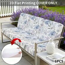 1pc/2pcs/6pcs/8pcs Set Floral & Plant Digital Print Outdoor Sofa Cover (Sofa Cover Only, Sofa Not Included), Protect Sofa Furniture, Home Decor, Machine Washable Patio Cushion Cover With Elastic Hem, Outdoor Sofa Seat Cushion Cover, Patio Furniture Cover, Living Room Furniture Protector, Suitable For Garden, Park, Indoor & Outdoor Sofa Cushion, Sectional Sofa And Armchair - B - View 6