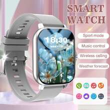 Smartwatch unisex con pantalla táctil completa de 4,65 cm (1,83 pulgadas) con las siguientes características: respuesta de llamadas, alertas de mensajes, control de música, cámara remota, podómetro, seguimiento de calorías, múltiples modos deportivos, alarma, notificaciones de llamadas y mensajes entrantes, compatible con Android e iOS - Multicolor - Ver 14