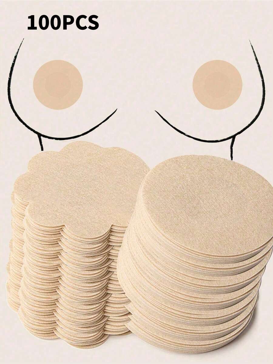 一次性乳贴 - 无缝透气自粘隐形乳贴,是运动文胸和内衣配件的理想之选 - 杏色 - 查看 1