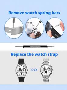 26pcs Watch Repair Tool Set, Includes Strap Removal & Replacement Tools, Battery Replacement Tools, Case Opening Pry Tools, And 20pcs Spring Bars In 14mm, 16mm, 18mm, 20mm, 22mm, Suitable For Watchmakers And DIY Enthusiasts - Black - View 7