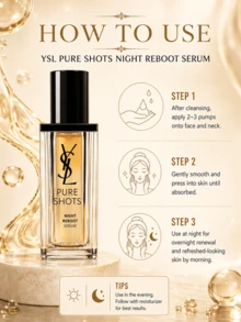Tinh chất dưỡng da ban đêm YSL Pure Shots Night Reboot Serum, 30ml (dung tích lớn) / 7ml (dung tích du lịch) / 10 chai mini 1ml, kết cấu dầu-nước kép, thấm nhanh, ổn định và tái tạo da, làm sáng và tăng cường độ rạng rỡ, dưỡng ẩm sâu, phục hồi hàng rào bảo vệ da, cải thiện tình trạng da xỉn màu, kết cấu nhẹ không nhờn rít, phù hợp với mọi loại da, đặc biệt là da xỉn màu, nhạy cảm và hỗn hợp. Sử dụng ban đêm và hàng ngày, quà tặng ngày lễ Giáng sinh, Valentine. - Tinh chất dưỡng da ban đêm YSL Saint Laurent Night Queen - Xem 12